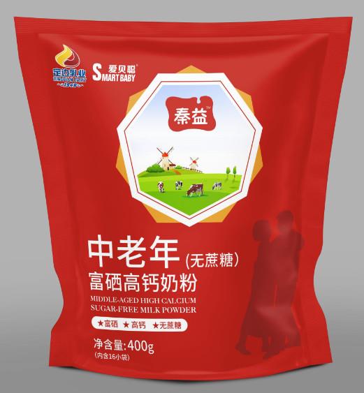 秦益爱贝聪中老年无糖富硒高钙奶粉   400克